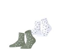 ESPRIT Femme Twig W Sso Coton Fantaisie Chaussettes, Multicolore Green White 0090, 35-38 EU