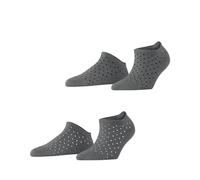 ESPRIT Fine Dot Multipack W Sn coton fantaisie lot de 2 paires, Chaussettes basses Femme, Gris Light Grey Melange 3390, 39-42