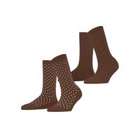 ESPRIT Fine Dot Multipack W So coton fantaisie 2 paires, Chaussettes Femme, Marron Rosewood 5225, 39-42