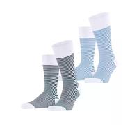 ESPRIT Fine Line 2-Pack M So coton fantaisie 2 paires, Chaussettes Homme, Bleu Sortiment 0010, 43-46