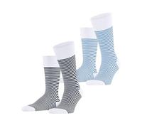 ESPRIT Fine Line 2-Pack M So coton fantaisie 2 paires, Chaussettes Homme, Bleu Sortiment 0010, 43-46