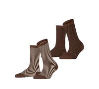 ESPRIT Fine Line Multipack W So coton fantaisie lot de 2 paires, Chaussettes Femme, Marron Brown 0080, 39-42