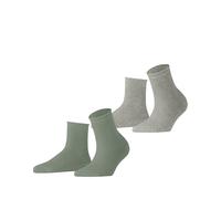 ESPRIT Fine Mesh Multipack W Sso coton unies 2 paires, Chaussettes Femme, Multicolore Green Grey 0030, 39-42