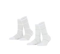 ESPRIT Fine Stripe 2-Pack, Chaussettes Femme, Coton, Blanc (Raw White 2100), 39-42 (Lot De 2)