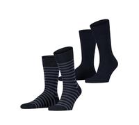ESPRIT Fine Stripe Multipack M So coton fantaisie lot de 2 paires, Chaussettes Homme, Bleu Marine 6120, 43-46
