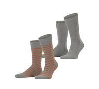 ESPRIT Fine Stripe Multipack M So coton fantaisie lot de 2 paires, Chaussettes Homme, Gris Light Grey 3410, 43-46
