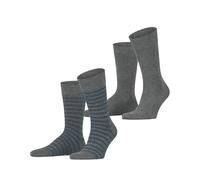 ESPRIT Fine Stripe Multipack M So coton fantaisie lot de 2 paires, Chaussettes Homme, Gris Marengo 3391, 43-46
