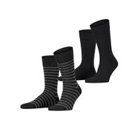 ESPRIT Fine Stripe Multipack M So coton fantaisie lot de 2 paires, Chaussettes Homme, Noir Black 3000, 43-46
