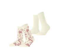 ESPRIT Flower Sketch Multipack W So coton fantaisie 2 paires, Chaussettes Femme, Blanc Off-White 2040, 39-42