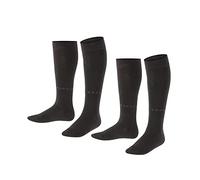 ESPRIT Foot Logo 2-Pack chaussettes longues mixte enfant coton biologique durable bleu noir plus de couleurs hautes longues sans motif pour été ou hiver lot de 2 paires, 27-30, Noir (Black 3000)