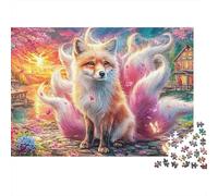 Esprit Fox 1000pcs Thick Cardboard Art Corgi Multi-Queue Jigsaw Puzzle Set Adult Mind Relaxation Educational Game Gift Concentration Training 52x38cm/1000pcs