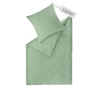 Esprit Home Parure de lit 2 pièces en coton de qualité supérieure 140 x 200 cm - Vert - Avec taie d'oreiller 70 x 90 cm