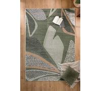 Esprit Home Tapis à poils courts doux et moderne Idéal pour le salon et la chambre à coucher Très facile d'entretien Hazel (120 x 170 cm, gris/vert)