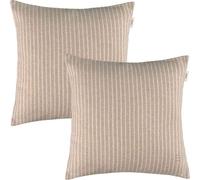 ESPRIT Housse de coussin décoratif FUN STRIPE-2 Beige 38 x 38 cm - Lot de 2