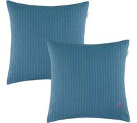 ESPRIT Housse de coussin décoratif FUN STRIPE-2 Bleu 38 x 38 cm - Lot de 2