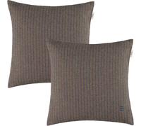 ESPRIT Housse de coussin décoratif FUN STRIPE-2 Marron 38 x 38 cm - Lot de 2