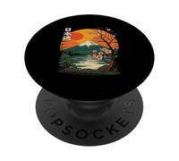 Esprit Japonais Mont Sakura Paysage rétro Japon PopSockets PopGrip Adhésif