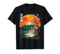 Esprit Japonais Mont Sakura Paysage rétro Japon T-Shirt