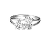 ESPRIT JW52882 Bague pour femme en laiton rhodié et zircone transparent Taille 57, 59 (18.8), Laiton, Zircone cubique