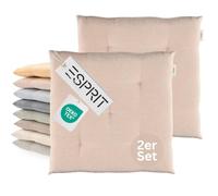 Esprit Lot de 2 coussins de chaise 40x40 cm Rose - Coussins de chaise confortables pour salle à manger et cuisine - lavables jusqu'à 30°C - Oeko-Tex - Coussin d'assise pour meubles de jardin, coussin