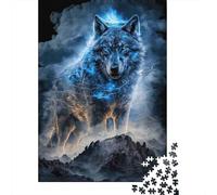 Esprit Loup Bleu Bundle Puzzle 1000 Pièces, Papier Épais, Enfants 8-12 & Adultes, Décoration Murale Maison, Cadeau Nouvel an, Défi Cérébral 38x26cm/1000pcs