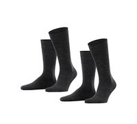 ESPRIT Men's Basic Wool 2-Pack Socks Wool Cotton Black Grey More Colours Thick Thermal Warm Calf Length Plain Pattern For Winter Dress Casual Looks Or Work Multipack 2 Pairs
