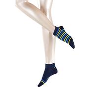 ESPRIT Mixed Stripe 2-Pack Socquettes Femme Coton Blanc Noir Bleu Marine Chaussettes Basses Courtes Fines Été Motif Fantaisie Lot De 2 Paires