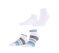 ESPRIT Multi Stripe 2-Pack M Sn coton fantaisie 2 paires, Chaussettes basses Homme, Blanc White 2000, 39-42