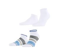 ESPRIT Multi Stripe 2-Pack M Sn coton fantaisie 2 paires, Chaussettes basses Homme, Blanc White 2000, 39-42