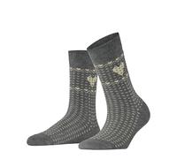 ESPRIT Norwegian Heart W So coton fantaisie 1 paire, Chaussettes Femme, Gris Light Grey Melange 3390, 35-38