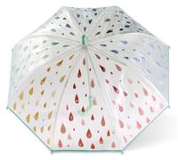 ESPRIT Parapluie canne transparent menthe pour fille et garçon - Long Domeshape Kids Waterreactive Drops Transparent 198815