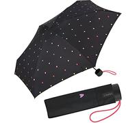 ESPRIT Parapluie de poche, Sweetheart Black Rainbow, 95 cm, Design en forme de cœur