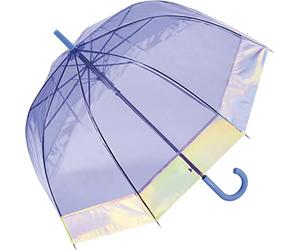 Esprit Parapluie long AC Domeshape à rayures cuivrées, bordure brillante, 90 cm