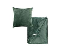 Esprit Parure de lit de qualité supérieure - Couvre-lit douillet 140 x 190 cm et taie d'oreiller 45 x 45 cm - Certifié Oeko-TEX - Avec housse de coussin décorative - Couverture de canapé moelleuse -