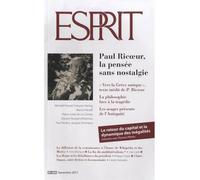 Esprit - paul ricoeur, la pensée sans nostalgie Novembre 2013 - Collectif - Esprit - broché - Revue