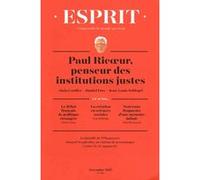 Esprit - Paul Ricoeur, penseur des institutions justes Collectif (Auteur)