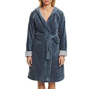 ESPRIT Peignoir à capuche en éponge, gris, M