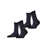 ESPRIT Petite Flowers Multipack W So viscose fantaisie lot de 2 paires, Chaussettes Femme, Bleu Marine 6120, 39-42