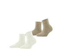 ESPRIT Plush W Sso coton unies 2 paires, Chaussettes Femme, Multicolore Off-White Sand Melange 0010, 35-38
