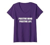 Esprit Positif Vie Positive T-Shirt avec Col en V, Femme, Violet, XXL
