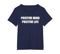 Esprit Positif Vie Positive T-Shirt, Femme Grandes Tailles, Bleu Marine, 4X