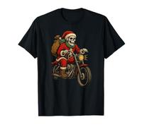 Esprit Rebelle de Noël - Squelette Motard Festif T-Shirt
