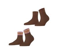 ESPRIT Retro Glitter Multipack W Sso coton fantaisie lot de 2 paires, Chaussettes Femme, Marron Rosewood 5225, 35-38