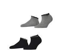 ESPRIT Romantic Multipack W Sn viscose unies lot de 2 paires, Chaussettes basses Femme, Multicolore Grau Schwarz 0050, 39-42