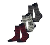 ESPRIT Sami Pattern Multipack W So coton fantaisie lot de 3 paires, Chaussettes Femme, Bleu Marine 6120, 36-41