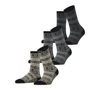 ESPRIT Sami Pattern Multipack W So coton fantaisie lot de 3 paires, Chaussettes Femme, Noir Black 3000, 36-41