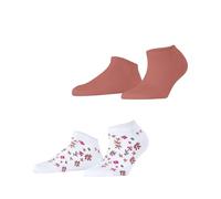 ESPRIT Spring Flowers Multipack W Sn coton fantaisie lot de 2 paires, Chaussettes basses Femme, Multicolore White Pink 0060, 39-42