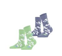 ESPRIT Spring Flowers Multipack W So coton fantaisie lot de 2 paires, Chaussettes Femme, Multicolore Blau Grün 0060, 35-38