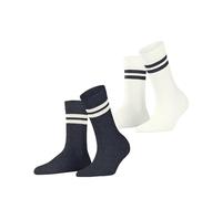 ESPRIT Tennis Stripe Multipack W So coton fantaisie lot de 2 paires, Chaussettes Femme, Multicolore Weiß Blau 0020, 35-38
