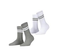 ESPRIT Tennis Stripe Multipack W So coton fantaisie lot de 2 paires, Chaussettes Femme, Multicolore Weiß Grau 0010, 35-38